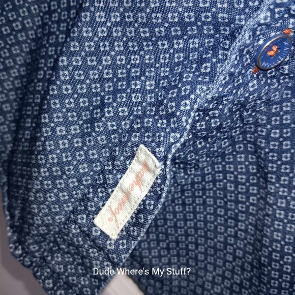 ORIGINAL WEATHERPROOF - MEN'S SHORT SLEEVE CASUAL - BLUE & SILVER - SIZE XL - Picture 2 of 4